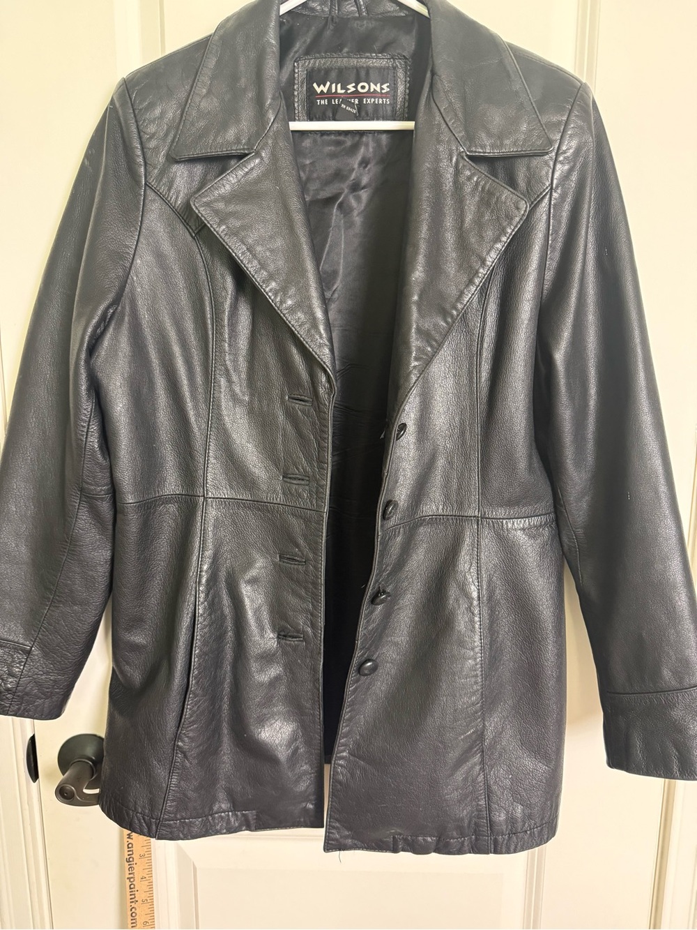 Wilsons Leather Black Button-Front Women's Leather Jacket